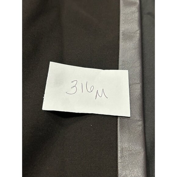 Dana Buchman Leather Trim Open Front Black Blazer Size 4 Petite Modern Edgy - Picture 10 of 11